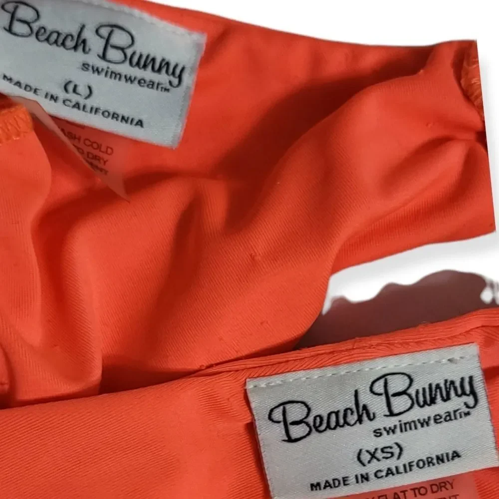 BEACH BUNNY "Cosmic‎ Jewel" Neon Orange Bikini (Top L, Bottom XS) - Picture 9 of 9
